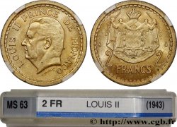 MONACO 2 Francs Louis II (1943) Paris