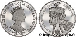 ISLAS MALVINAS 2 Pounds Proof Henry VIII 1996 