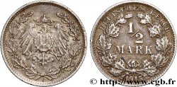 GERMANY 1/2 Mark Empire aigle impérial 1915 Stuttgart XF 