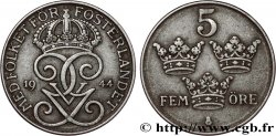 SUECIA 5 Ore Gustave V 1944 