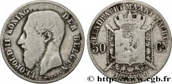 BELGIQUE 50 Centimes Léopold II légende flamande 1899 