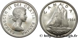 CANADA 10 Cents Elisabeth II / la goelette Bluenose 1964  SPL 