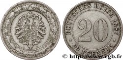 GERMANY 20 Pfennig Empire 1887 Berlin