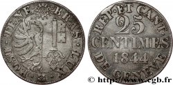 SWITZERLAND - REPUBLIC OF GENEVA 25 Centimes - Canton de Genève 1844 