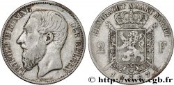 BELGIQUE 2 Francs Léopold II légende flamande 1887 