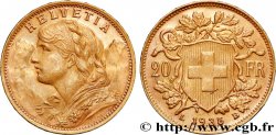 INVESTMENT GOLD 20 Francs  Vreneli  1935 Berne