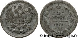 RUSSIA 5 Kopecks aigle bicéphale 1901 Saint-Petersbourg