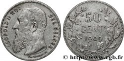 BELGIQUE 50 Centimes Léopold II légende en français 1909 
