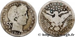 ÉTATS-UNIS D&nbsp;AMÉRIQUE 1/4 Dollar Barber 1914 Denver - D