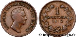GERMANY - BADEN 1 Kreuzer Léopold Grand-Duc de Bade 1832 Karlsruhe VF 