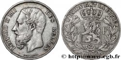 BELGIQUE 5 Francs Léopold II 1873 