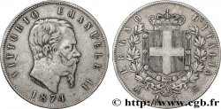 ITALIE 5 Lire Victor Emmanuel II 1874 Milan
