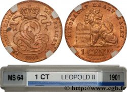 BELGIEN 1 Centime lion monogramme de Léopold II légende en français 1901 