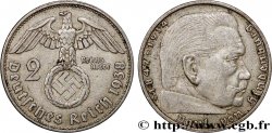 GERMANY 2 Reichsmark Maréchal Paul von Hindenburg 1938 Vienne XF 