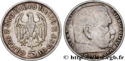 ALEMANIA 5 Reichsmark Maréchal Paul von Hindenburg 1935 Karlsruhe - G