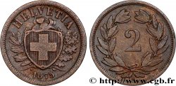 SUIZA 2 Centimes (Rappen) croix suisse 1875 Berne - B