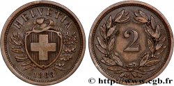 SUIZA 2 Centimes (Rappen) croix suisse 1883 Berne - B