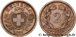 SUIZA 2 Centimes (Rappen) croix suisse 1890 Berne - B