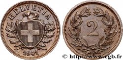 SUISSE 2 Centimes (Rappen) croix suisse 1941 Berne - B SUP 