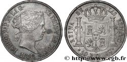 ESPAGNE - ROYAUME D ESPAGNE - ISABELLE II 10 Reales  1858 Madrid AU 