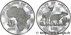 ZAÏRE 500 Nouveaux Zaires Proof Okapis 1996  SPL 