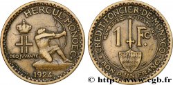 MONACO 1 Franc émission du Crédit Foncier de Monaco 1924 Poissy TB+ 
