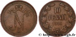 FINLAND 10 Pennia monogramme Tsar Nicolas II 1916 