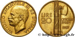 ITALIE - ROYAUME D&nbsp;ITALIE - VICTOR-EMMANUEL III 20 Lire 1923 Rome
