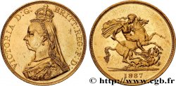 GRAN BRETAGNA - VICTORIA 5 Pounds (5 Livres) “buste du jubilé” 1887 Londres