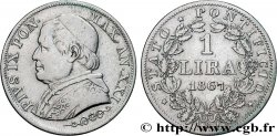 VATICAN ET ÉTATS PONTIFICAUX 1 Lira Pie IX an XXI 1867 Rome