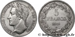 BELGIUM 5 Francs Léopold Ier tête laurée 1849 