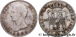 SPAIN - KINGDOM OF SPAIN - JOSEPH NAPOLEON 20 Reales ou 5 Pesetas 1809 Madrid XF 
