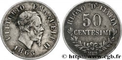 ITALIE 50 Centesimi Victor Emmanuel II 1863 Milan