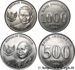 INDONÉSIE Lot 500 et 1000 Rupiah 2016 