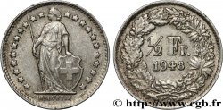 SWITZERLAND 1/2 Franc Helvetia 1948 Berne - B