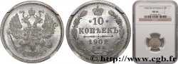 RUSSIE - NICOLAS II 10 Kopecks 1902 Saint-Petersbourg FDC66 NGC
