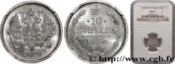 RUSSIA - NICHOLAS II 10 Kopecks 1902 Saint-Petersbourg MS67 NGC