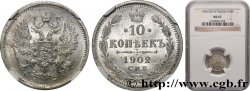 RUSSIE - NICOLAS II 10 Kopecks 1902 Saint-Petersbourg FDC67 NGC