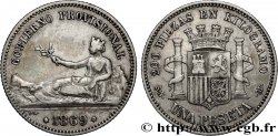 SPANIEN 1 Peseta monnayage provisoire avec mention “Gobierno Provisional” 1869 Madrid