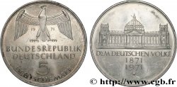 DEUTSCHLAND 5 Mark Proof Centenaire du parlement allemand 1971 Karlsruhe