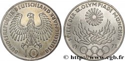 ALLEMAGNE 10 Mark Proof XXe J.O. Munich - Flamme olympique 1972 Karlsruhe