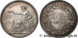 SVIZZERA  5 Francs Helvetia assise 1874 Bruxelles