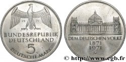 GERMANIA 5 Mark Proof Centenaire du parlement allemand 1971 Karlsruhe
