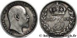 REINO UNIDO 3 Pence Edouard VII 1902 