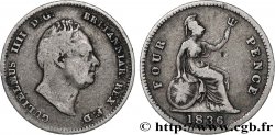 REGNO UNITO 4 Pence ou Groat Guillaume IV 1836 