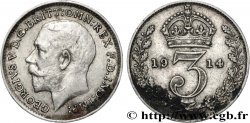 VEREINIGTEN KÖNIGREICH 3 Pence Georges V / couronne 1914 