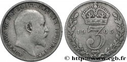 REGNO UNITO 3 Pence Edouard VII 1905 