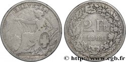 SUISSE 2 Francs Helvetia 1863 Berne