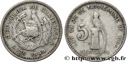 GUATEMALA 5 Centavos emblème au quetzal 1949  fSS 