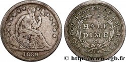 ÉTATS-UNIS D AMÉRIQUE 1/2 Dime (5 Cents) Liberté assise 1839 La Nouvelle-Orléans